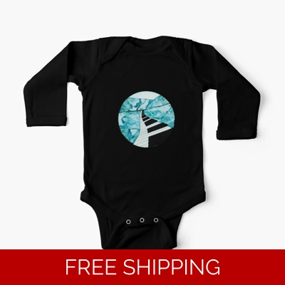 Le Studio Baby One-Piece Long Sleeves Piano Window Logo Full